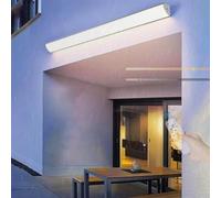 GZZBMY Exterior Largo Apliques de Pared IP65 Iluminación Regulable LED Lámparas de Pared con Mando a Distancia 3000K-6500K Interior/Exterior Impermeables Balcón Jardín Villa (Plateado,120cm)