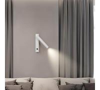 GZZBMY LED Apliques de Pared con Interruptor Luz de Lectura 330° Rotación Orientable Lámparas de Pared Moderno Iluminación Aluminio para Dormitorio Sala de Estar Cabecera (Blanco Luz Neutro,5W)