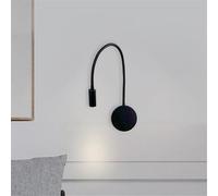 GZZBMY LED Apliques de Pared con Interruptor Puerto de Carga USB Lámpara de Cuello de Cisne Flexible Giratorio 360° Iluminación de Pared Dormitorio Cabecera Sala de Estar (Círculo Negro,Luz Neutro)
