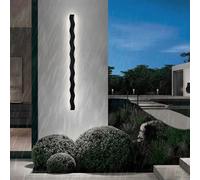 GZZBMY LED Exterior Apliques de Pared IP65 Impermeable Moderno Aluminio Largo Lámparas de Pared Interior/Exterior Jardín Iluminación para Escaleras Pasillos Balcón Jardín (Negro Luz Blanca,170cm)
