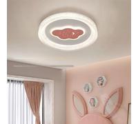 GZZBMY LED Lámpara de Techo Infantil Moderno Creative Estrella y Luna Plafon de Techo con Mando a Distancia Regulable Iluminación Techo para Dormitorio Sala de Estar Restaurante (Rosa,50cm)