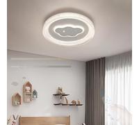 GZZBMY LED Lámpara de Techo Infantil Moderno Creative Estrella y Luna Plafon de Techo con Mando a Distancia Regulable Iluminación Techo para Dormitorio Sala de Estar Restaurante (Blanco,50cm)