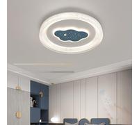 GZZBMY LED Lámpara de Techo Infantil Moderno Creative Estrella y Luna Plafon de Techo con Mando a Distancia Regulable Iluminación Techo para Dormitorio Sala de Estar Restaurante (Azul,50cm)