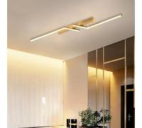 GZZBMY LED Lámpara de Techo Metal Aluminio Acrílico Plafon de Techo Moderno Minimalista Larga Lineal Diseño Iluminación Techo para Dormitorio Sala de Estar Cocina Pasillo (Luz Cálida Dorada,100cm)