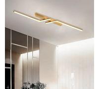 GZZBMY LED Lámpara de Techo Metal Aluminio Acrílico Plafon de Techo Moderno Minimalista Larga Lineal Diseño Iluminación Techo para Dormitorio Sala de Estar Cocina Pasillo (Luz Blanca Dorada,120cm)