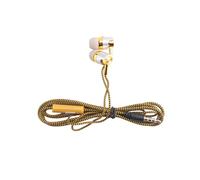 H-169 3.5mm MP3 MP4 Subwoofer de cableado Cordon trenzado, Auriculares universales de musica con control de alambre de trigo (dorado)