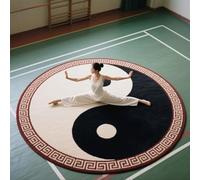 H,80cm (31.50IN),AVSMGP Alfombrilla Redonda 3D con Diseño Taiji, Alfombra De Área con Motivo Yin Yang- Lavable, Antideslizante Y Absorbente para Sala Estar, Dormitorio Y Entrada