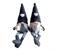 H andmade - Adornos de gnomo de café, decoraciones de enano sin rostro de felpa, para estante de cocina de granja, tela suave de Navidad, para adorno colgante de elfo, juego de decoración de otoño