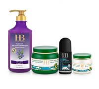 H&B Set de Cuidado para Cabello y Cuerpo con Desodorante 4 Piezas | 4 productos, champu, mascarilla capilar, crema corporal, desodorante