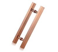 H Bar Sliding Barn Door Handle,Stainless Steel Glass Door Handles, 2-Side Glass Shed Door Pull Home Office Bathroom Shower Sliding Door Handle(Pink,150cm/5ft)