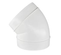 H&C VENT 100mm Codo de 45 Grados para Ventilación │ Tubo Aire Acondicionado PVC │ Para Tubería Flexible o Sólido │ Conector de Manguera │ Extractor de Baño Cocina Tubo Rejilla Secadora Ventilador
