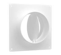 H&C VENT Conector de Brida para Ventilación 100mm con Válvula │ Conectores de Tubo PVC Flexible, Aluminio Manguera Conducto │ Placa de Pared │ Extractor Cocina Tubo Aire Acondicionado Secadora Rejilla