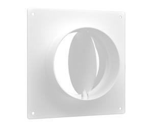 H&C VENT Conector de Brida para Ventilación 150mm con Válvula │ Conectores de Tubo PVC Flexible, Aluminio Manguera Conducto │ Placa de Pared │ Extractor Cocina Tubo Aire Acondicionado Secadora Rejilla