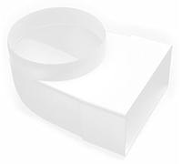 H&C VENT Conector de Codo 90 Grados de Sistema Ventilación │ Adaptador de Conducto - Redondo a Rectangular │Tubo PVC Flexible Rejilla Ventilador │ Extractor de Aire Acondicionado Cocina Baño Secadora