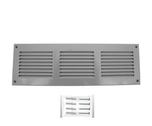 H&C VENT Rejilla Ventilación 300 x 100mm Metálica │Para Extractor de Baño Cocina Exterior HVAC │ Rejilla Aire Acondicionado AC Conductos Pared Techo Tubo │ Cubierta de Acero Rectangular con Mosquitera