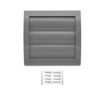 H&C VENT Rejilla Ventilación con Persiana de 190 x 190mm con Conector │ Cubiertas de Ventilacion con Láminas Móviles │ Extractor Rejilla Aire Acondicionado Conductos Pared Baño │ Mosquitera Exterior