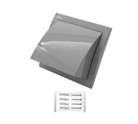 H&C VENT Rejilla Ventilación de 100 mm con Conector y Válvula │ Extractor de Baño Cocina │ Rejilla Aire Acondicionado Conductos Pared Tubo PVC │ Cubiertas de Ventilacion Cuadrada con Tapa Protectora