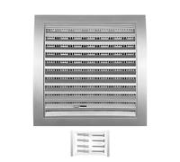 H&C VENT Rejilla Ventilación de 150 x 150mm con Conector │ Extractor de Baño Cocina │ Rejilla Aire Acondicionado Conductos Ventilador Tubo │ Cubiertas de Ventilacion con cierre regulable y Mosquitera