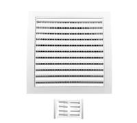 H&C VENT Rejilla Ventilación de 150 x 150mm con Conector │ Extractor de Baño Cocina │ Rejilla Aire Acondicionado Conductos Pared Techo AC Tubo PVC │ Cubiertas de Ventilacion Cuadrada con Mosquitera