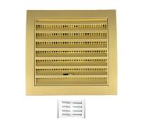 H&C VENT Rejilla Ventilación de │ Extractor de Baño Cocina │ Rejilla Aire Acondicionado Conductos Pared AC Ventilador Tubo PVC │ Cubiertas de Ventilacion (Oro, 190 x 190 mm)