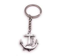 H-Customs Ancla con cadena náutica barco náutico plata llavero colgante
