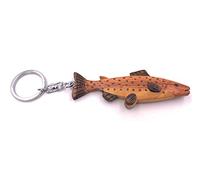 H-Customs Char Trucha Pesca Pescado Real Madera Noble Hecho a Mano Llavero Colgante
