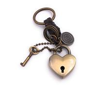 H-Customs Corazón llave de amor al corazón Llavero colgante de bronce de metal