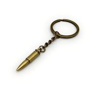 H-Customs Llavero colgante de bala de cartucho fabricado en bronce metálico