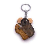 H-Customs Oso Koala Querido Animal Madera Precioso Llavero Hecho a Mano Colgante