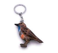 H-Customs Pechiazul pájaro Azul Madera Noble Hecho a Mano Llavero Colgante