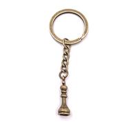 H-Customs Pieza de Ajedrez Rey Ajedrez Figura Llavero Colgante Bronce de metal