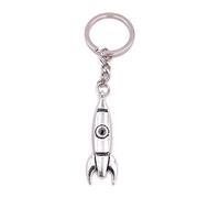 H-Customs Rocket Rocket Keychain Colgante de metal plateado