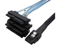 H&D Hyaline&Dora 100cm Internal 36 Pin Mini SAS SFF-8087 Host to 4 SFF-8482 Target SAS Hard Disk and SATA Power Cable