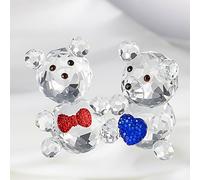 H&D HYALINE & DORA 2PCS Crystal Baby Bear Figurines Glass Animal Pisapapeles Decoración de Mesa