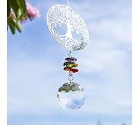 H&D HYALINE & DORA Atrapasol de arcoíris de Cristal Colgante Metal Árbol de la Vida Colgante Regalo del día de la Madre