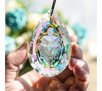 H&D HYALINE & DORA - Atrapasueños de cristal para ventanas, 89 mm, prisma de cristal colgante, atrapasueños para jardín, hogar, decoración al aire libre