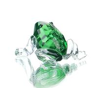 H&D HYALINE & DORA Colección de mini figuras de rana de cristal, pisapapeles de cristal para mesa (verde)