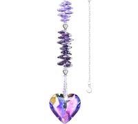 H&D HYALINE & DORA Crystal Suncatcher Rainbow Maker,Colgante de corazón de cristal morado para ventanas, regalos para bodas de Navidad