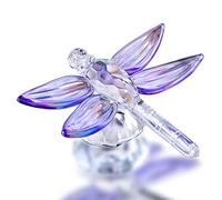 H&D Hyaline&Dora Figura coleccionable de libélula de cristal hecha a mano, adorno de libélula de cristal de animales, colección de regalo, Paperwight para mesa, color morado