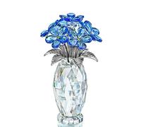 H&D HYALINE & DORA Figura de flor de cristal azul Forget Me Not, regalos de flores para mujeres, adornos coleccionables de flores de cristal para decoración del hogar, centro de mesa