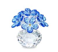 H&D HYALINE & DORA Figura de Flor de Cristal Azul Forget Me Not - Regalos para Mamá, Esposa, Novia - Adornos de Flores para Centros de Mesa en Casa, Oficina