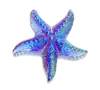 H&D HYALINE & DORA Figura de pez estrella de vidrio soplado a mano, adorno de animal marino azul para decoración del hogar, pequeños animales marinos de cristal coleccionable para regalo de temporada