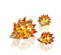 H&D Hyaline&Dora Figuras de Erizo de Vidrio Soplado a Mano, Arte de Vidrio, Animales Coleccionables, Decoración del Hogar, Paquete de 3