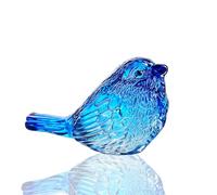 H&D HYALINE & DORA Figuras de pájaros de cristal azul, regalos de pájaros para amantes de los pájaros, figura de animales de cristal coleccionable para decoración del hogar