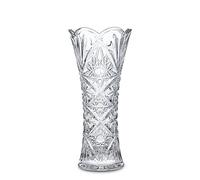 H&D HYALINE & DORA - Jarrón de cristal transparente, jarrón de cristal grueso para sala de estar, diseño de girasol, 7.6 x 3.5 pulgadas