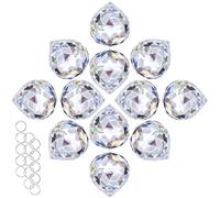 H&D HYALINE & DORA - Lámpara colgante colgante con forma de bola de cristal transparente de 30 mm, 12 unidades