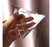 H&D HYALINE & DORA Prisma piramidal de cristal transparente de 2.4 pulgadas, pisapapeles de mesa de cristal con caja de regalo, lente para arco iris de espectro ligero