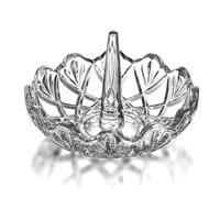 H&D HYALINE & DORA Soporte para anillos de cristal transparente, plato de joyería de cristal, exhibición para boda, regalo de forma ondulada para mamá, esposa, niña