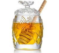 H&D HYALINE & DORA - Tarro de miel de cristal transparente con espátula y tapa, 125 ml