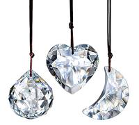 H&D Hyaline & Dora Transparente Suncatcher Crystal Rainbow Maker Prisma de Adorno, Colgante de Vidrio Colgante para Ventana, Paquete de 3